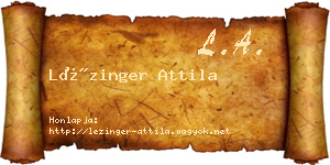 Lézinger Attila névjegykártya